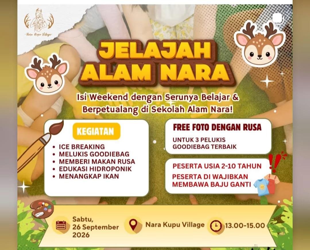 Nara Kupu Village Ajak Anak Usia Dini Berpetualang Lewat “Jelajah Alam Nara”